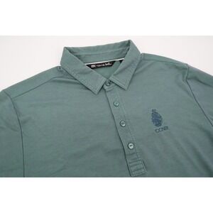 Travis Mathew Mens Medium Green Heather Performance Golf Polo Shirt